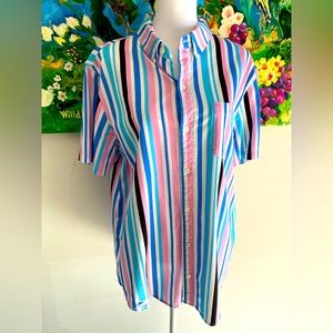 Bermies striped Hawaiian shirt